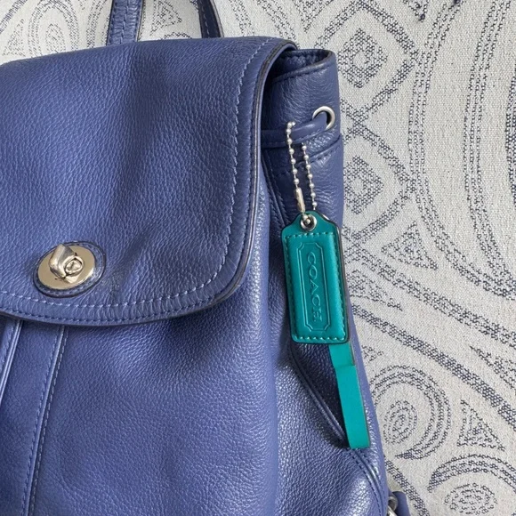 Coach Leather Mini Backpack in Periwinkle Blue & Turquoise - Picture 2 of 13